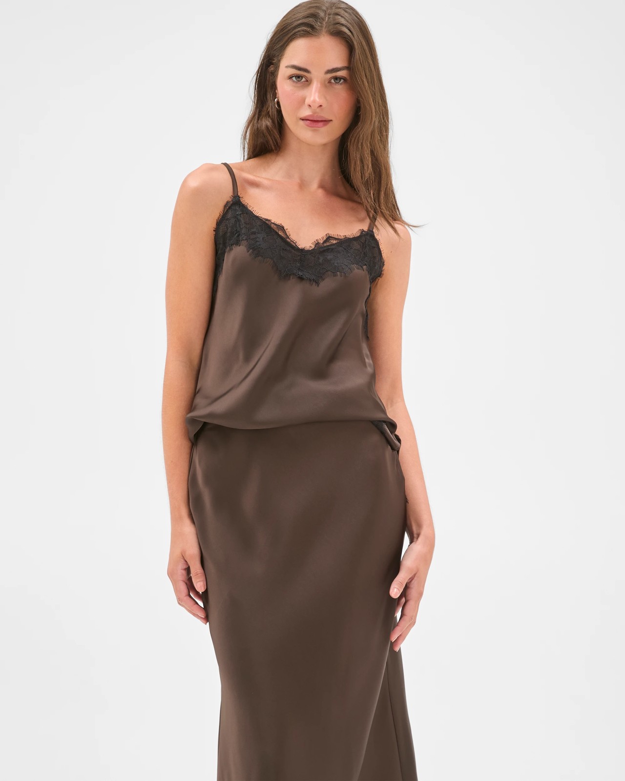 Petites Lace Trim Midi Skirt 5 of 5