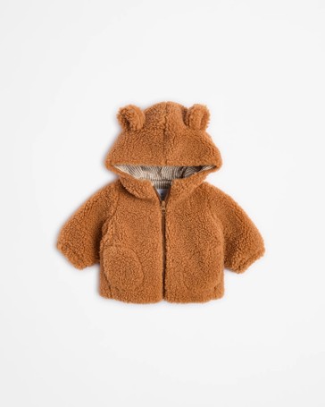 Baby Lined Teddy Jacket with Hood