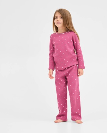 Australian Cotton Younger Girls Waffle Knit Pyjama Set