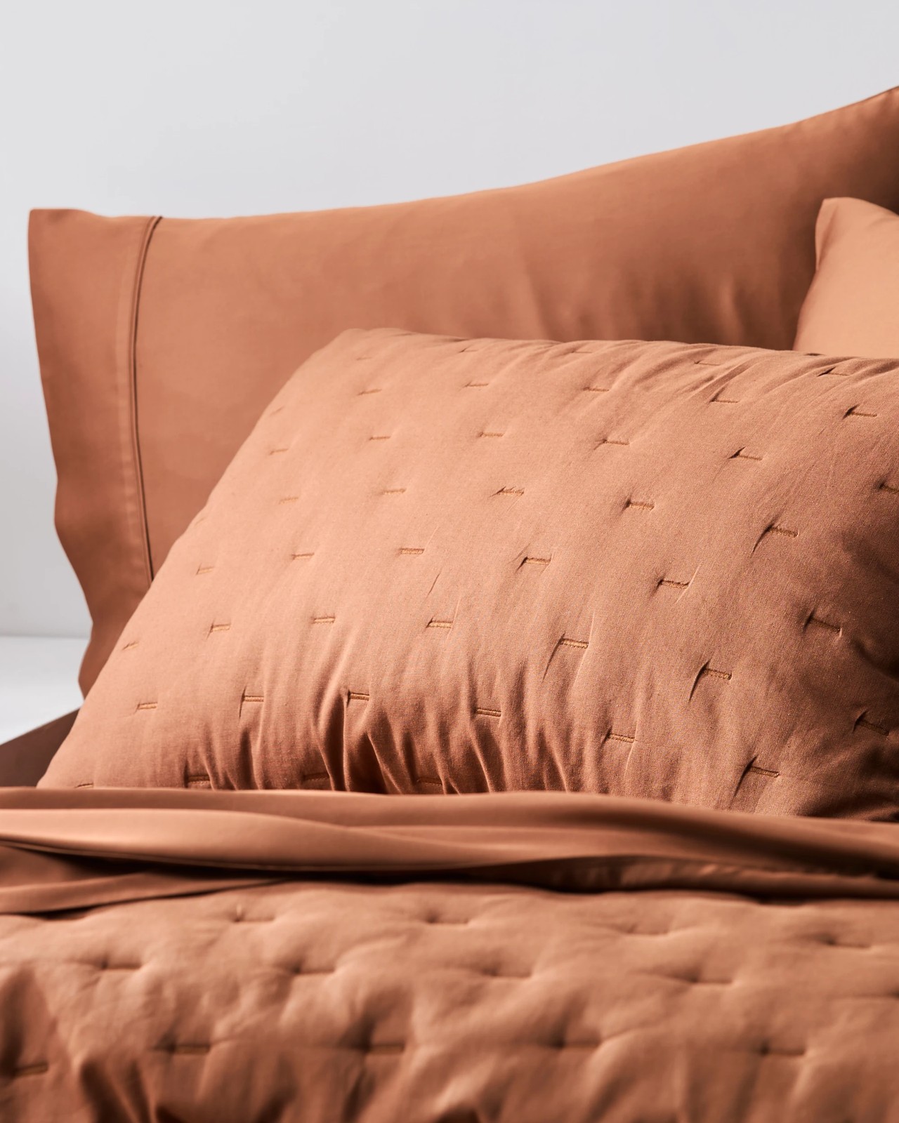 Laynie Linen/Cotton Coverlet Set - Rust  2 of 4