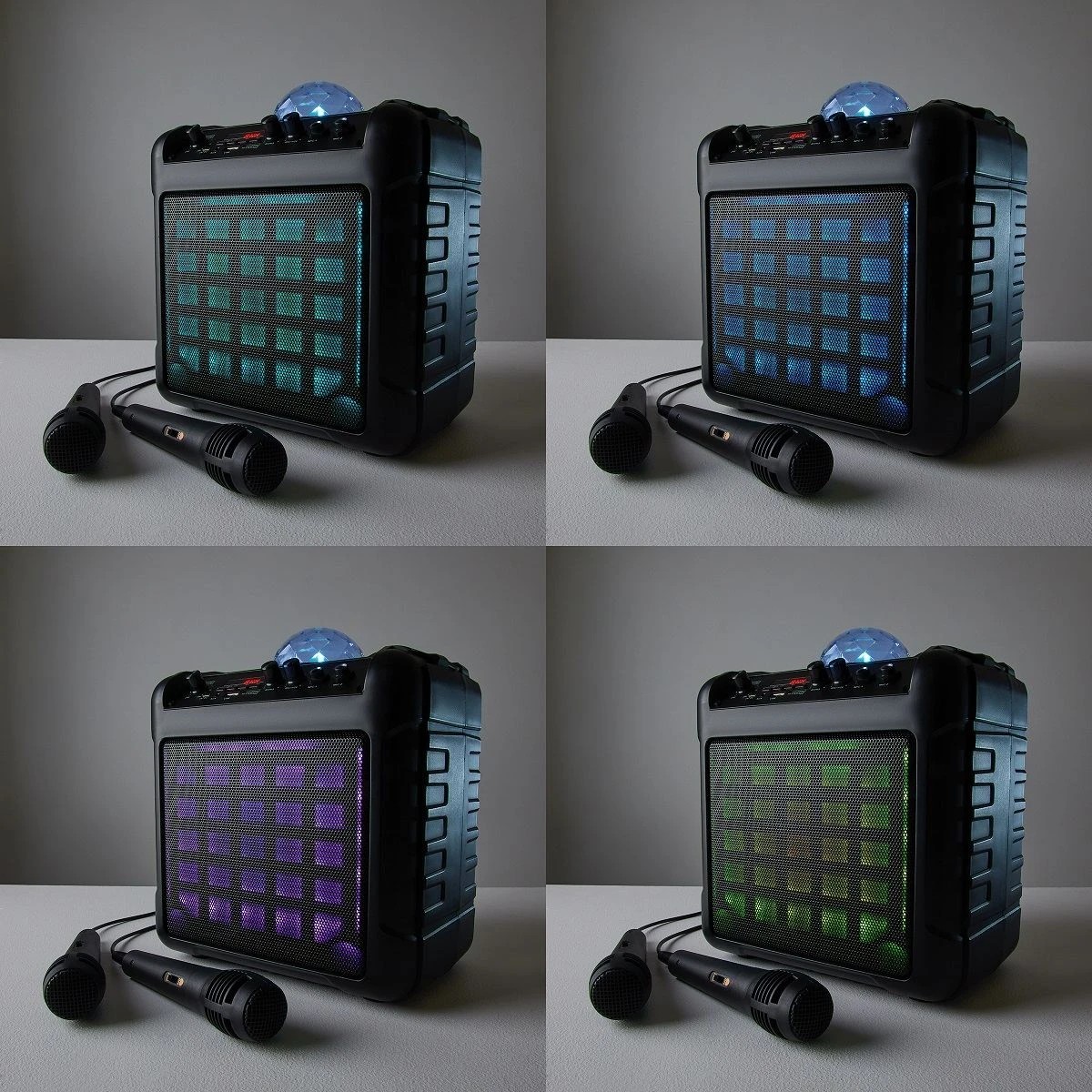 LED Karaoke Party Speaker with 2 Microphones - Anko 2 of 6