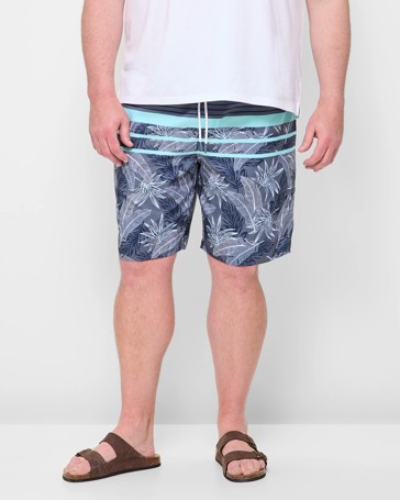 Plus Size Floral Print Boardshorts