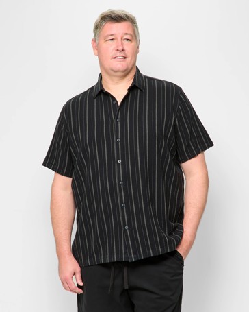 Plus Size Australian Cotton Textured Stripe Shirt