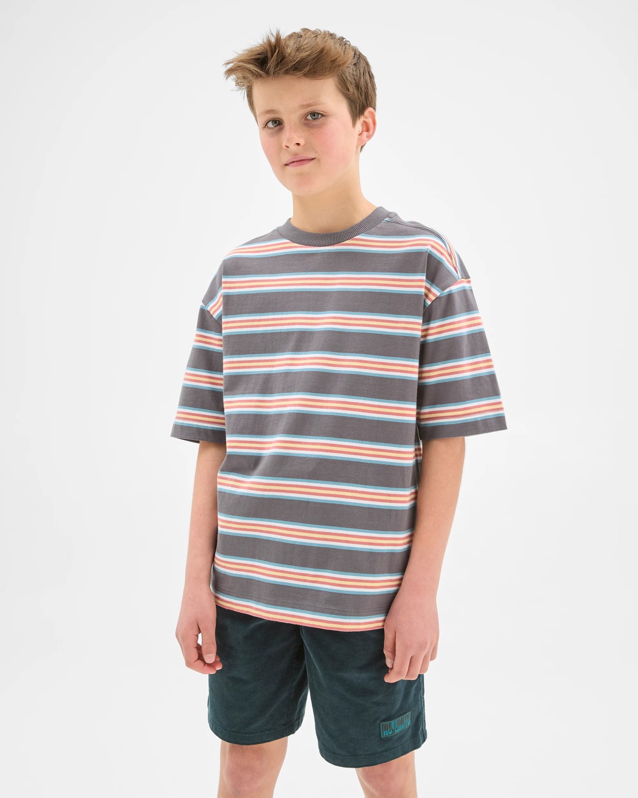 Australian Cotton Oversized Striped T-Shirt - Multi 2 of 6