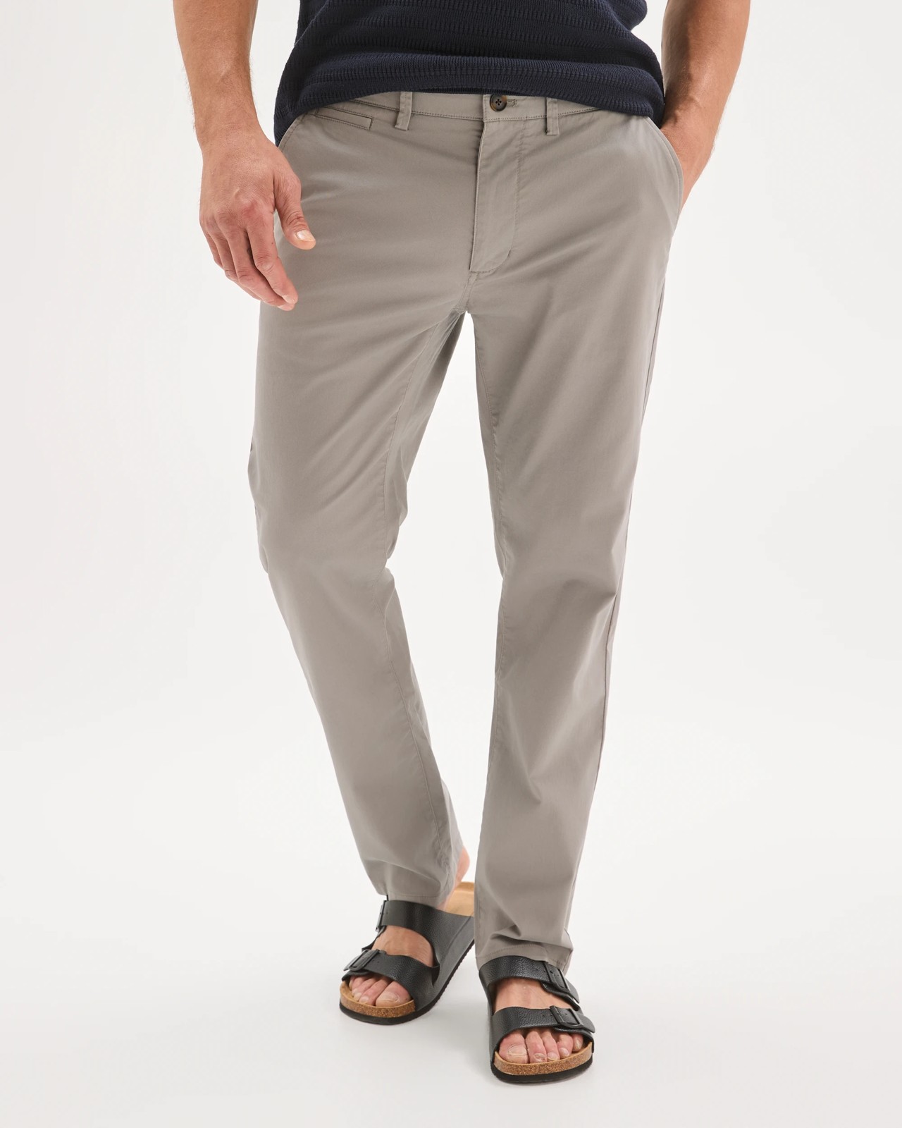 Australian Cotton Straight Chino Pants  - Steeple Grey 3 of 6