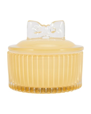 Anko Yellow Bow Lid Glass Candle