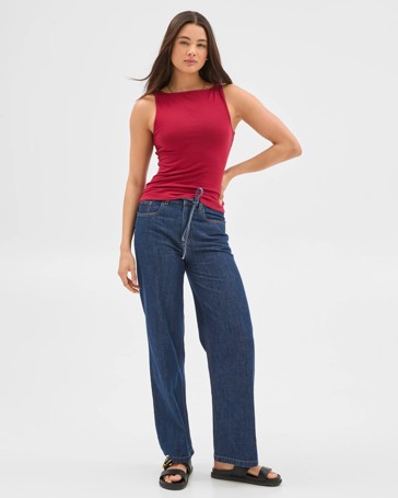 Australian Cotton Double Layer Boat Neck Tank Top - Lily Loves