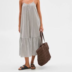 Resort Sleeveless Print Tiered Maxi Dress