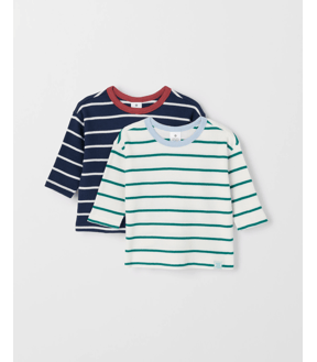 Baby Organic Cotton 2 Pack Long Sleeve Waffle & Rib T-Shirt