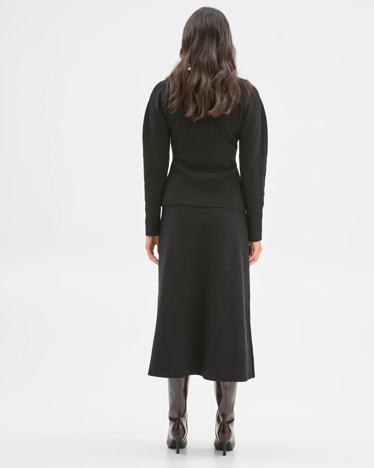 Preview Boucle Knit Midi Skirt - Black 6 of 6
