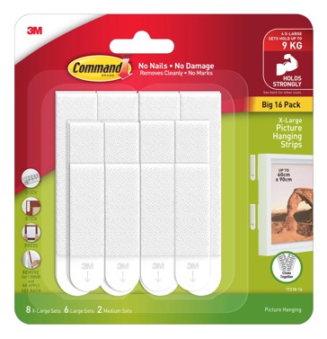 16 Pack 3M Command Picture Hanging Strips