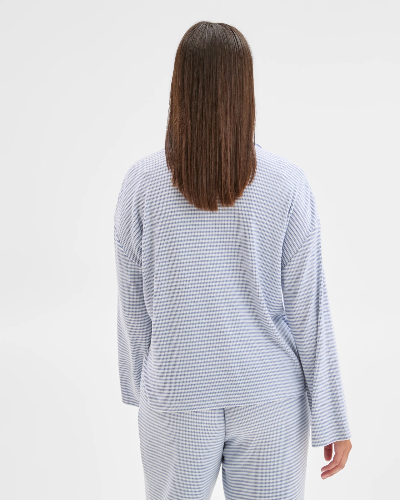 Cosy Rib Notch Collar Top - Blue 6 of 6
