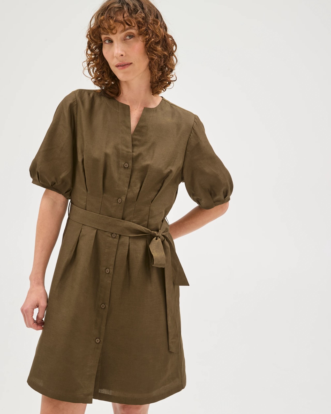Preview Kylie Seam Mini Dress - Khaki Olive 4 of 5
