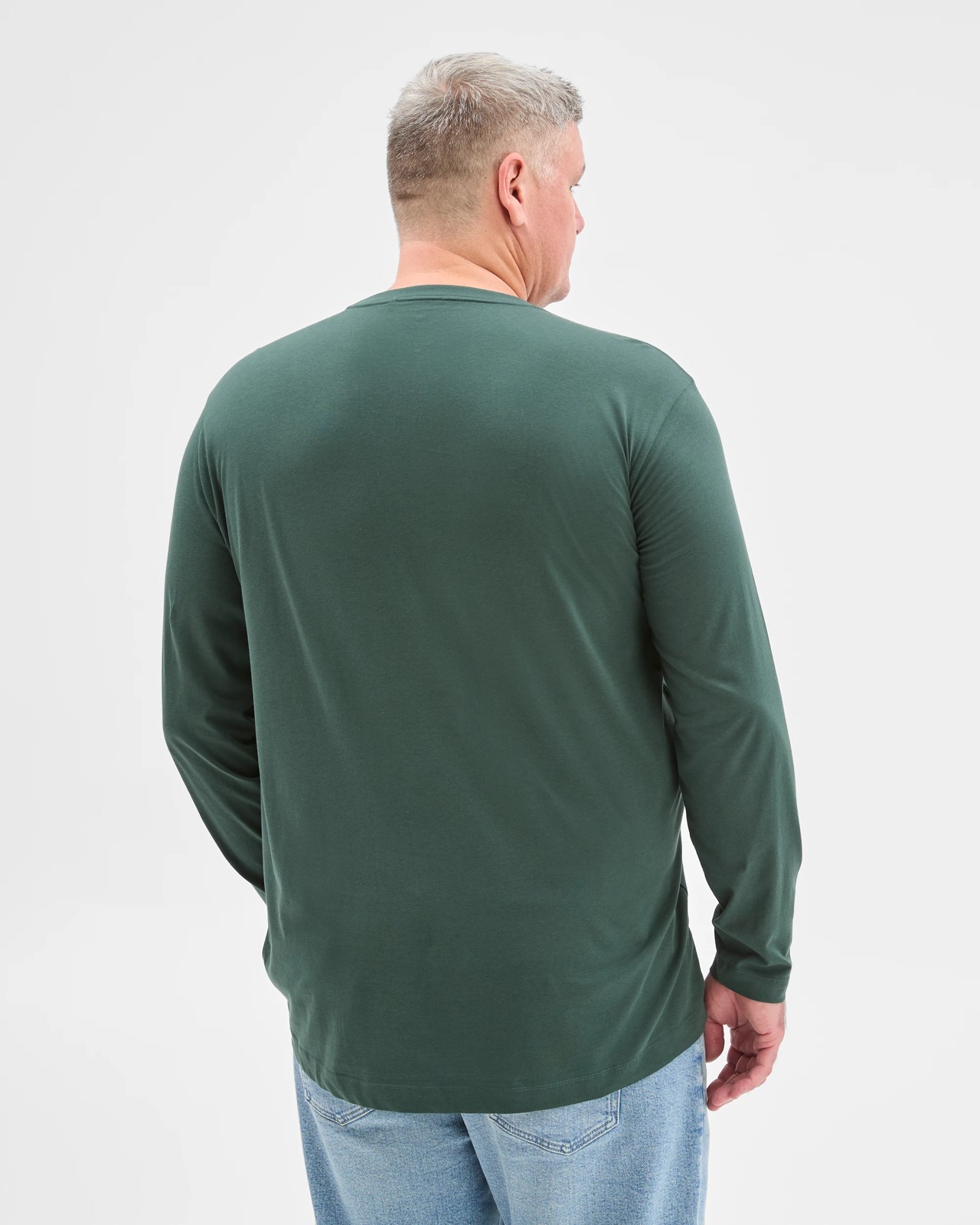 Plus Size Australian Cotton Long Sleeve T-Shirt - Winter Green 6 of 6