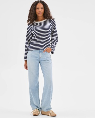 Australian Cotton Long Sleeve Spliced Top