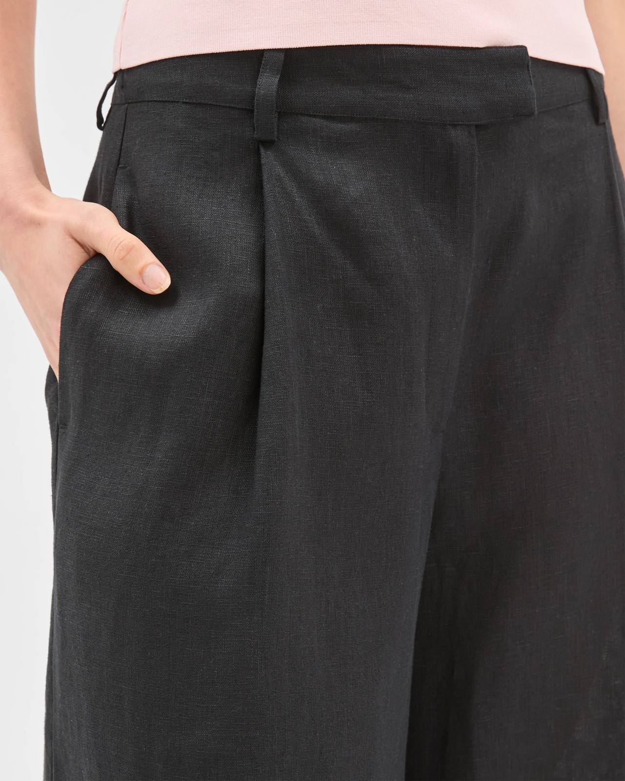 Lily Loves European Linen Culotte Pants - Black 3 of 6