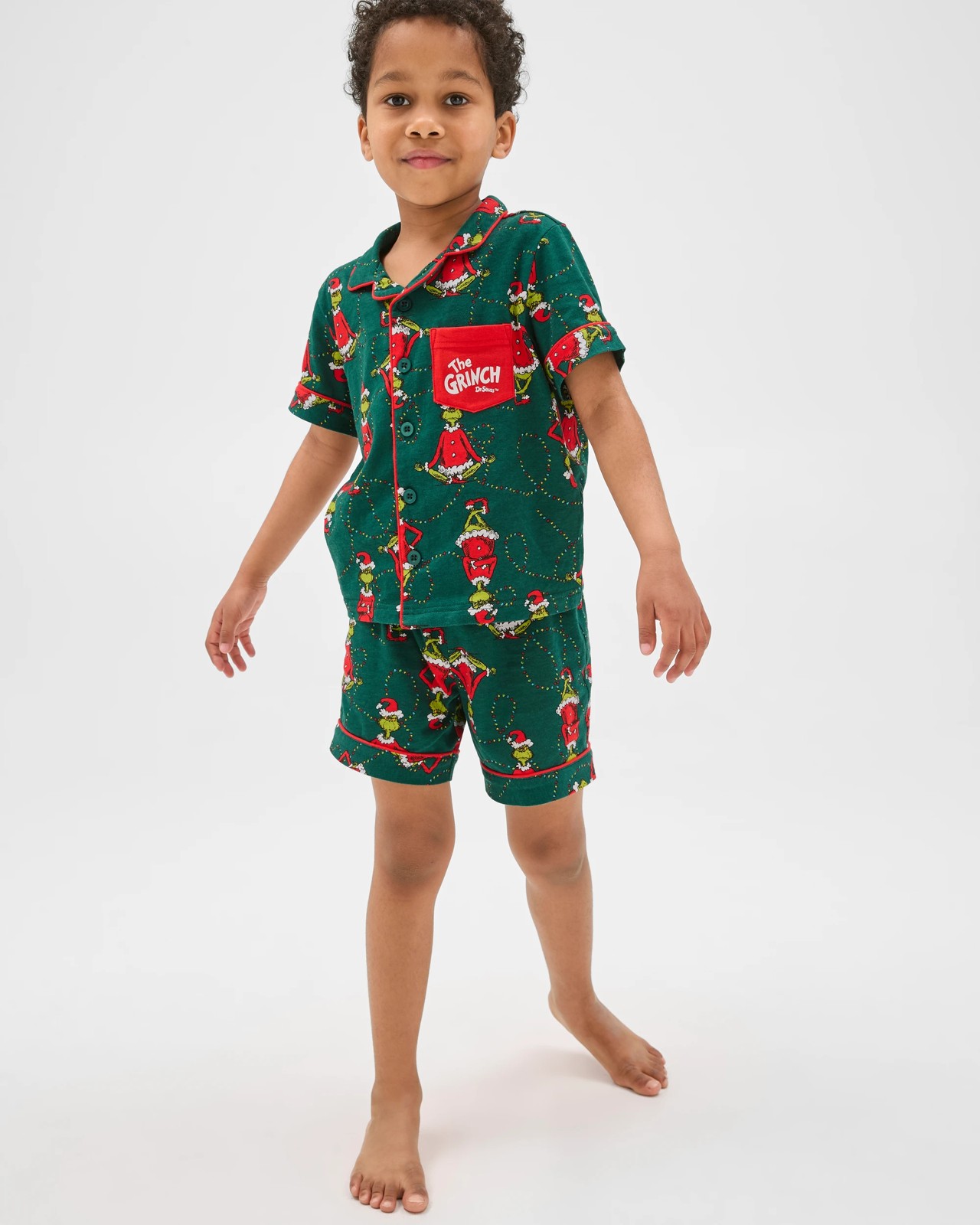 Family Matching Christmas Australian Cotton Younger Kids Pyjama Set - Grinch 4 of 5