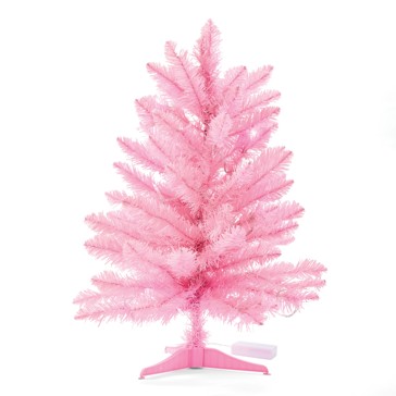 Anko 60cm (2ft) Light Up Mini Pink Christmas Tree