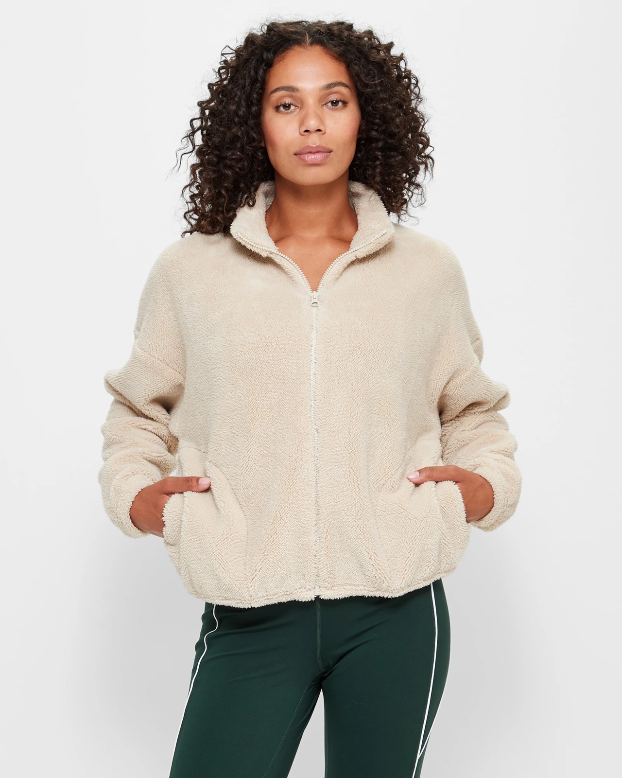 Active Zip Through Sherpa Jacket Target Australia