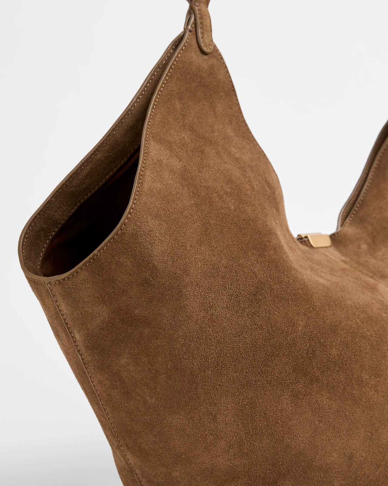 Premium Suede Leather Trapeze Shoulder Bag 2 of 2