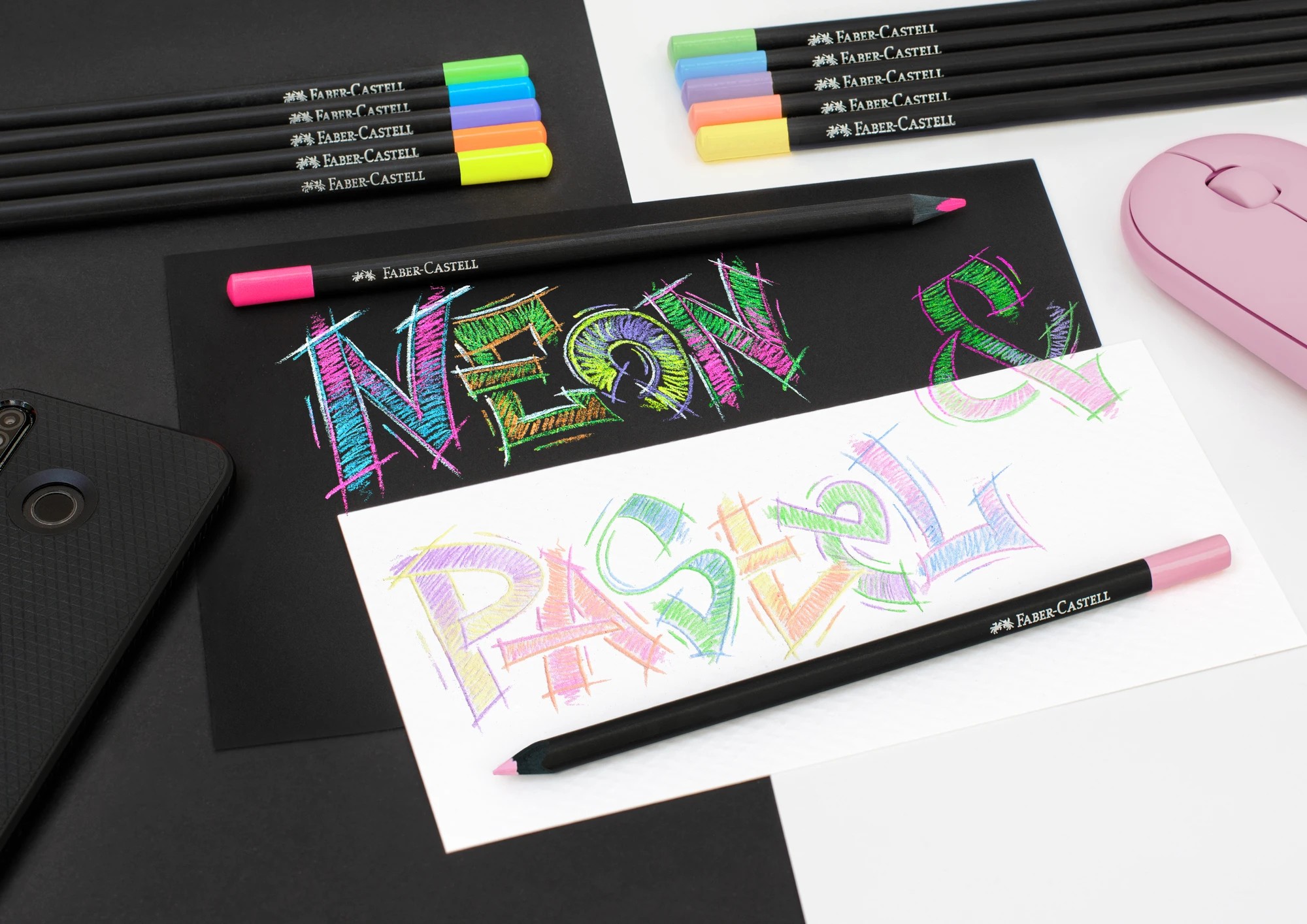 Faber Castell Black Edition Neon & Pastel Colour Pencil Set