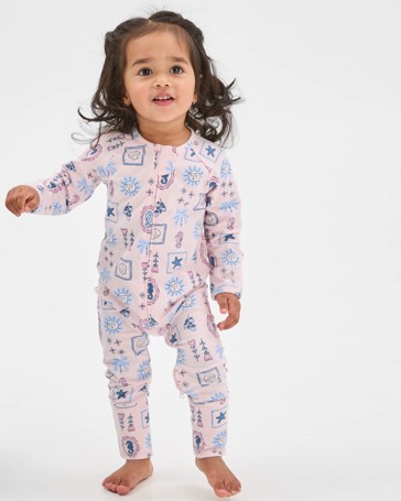 Baby Organic Cotton Zip Front Footless Coverall