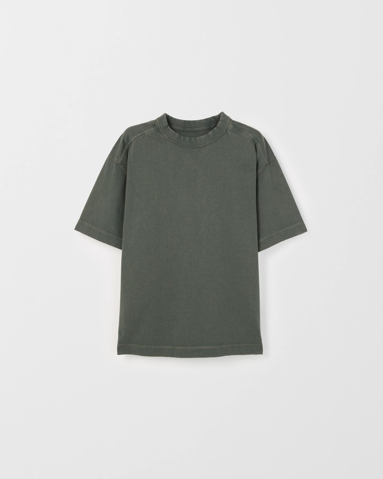 Australian Cotton Oversized Washed T-Shirt - Green 5 of 6