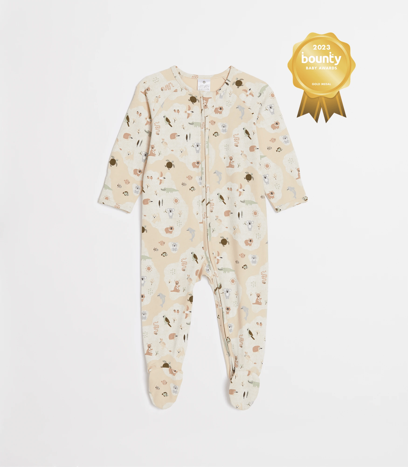 Baby Organic Cotton Print Zip Coverall 2 of 6