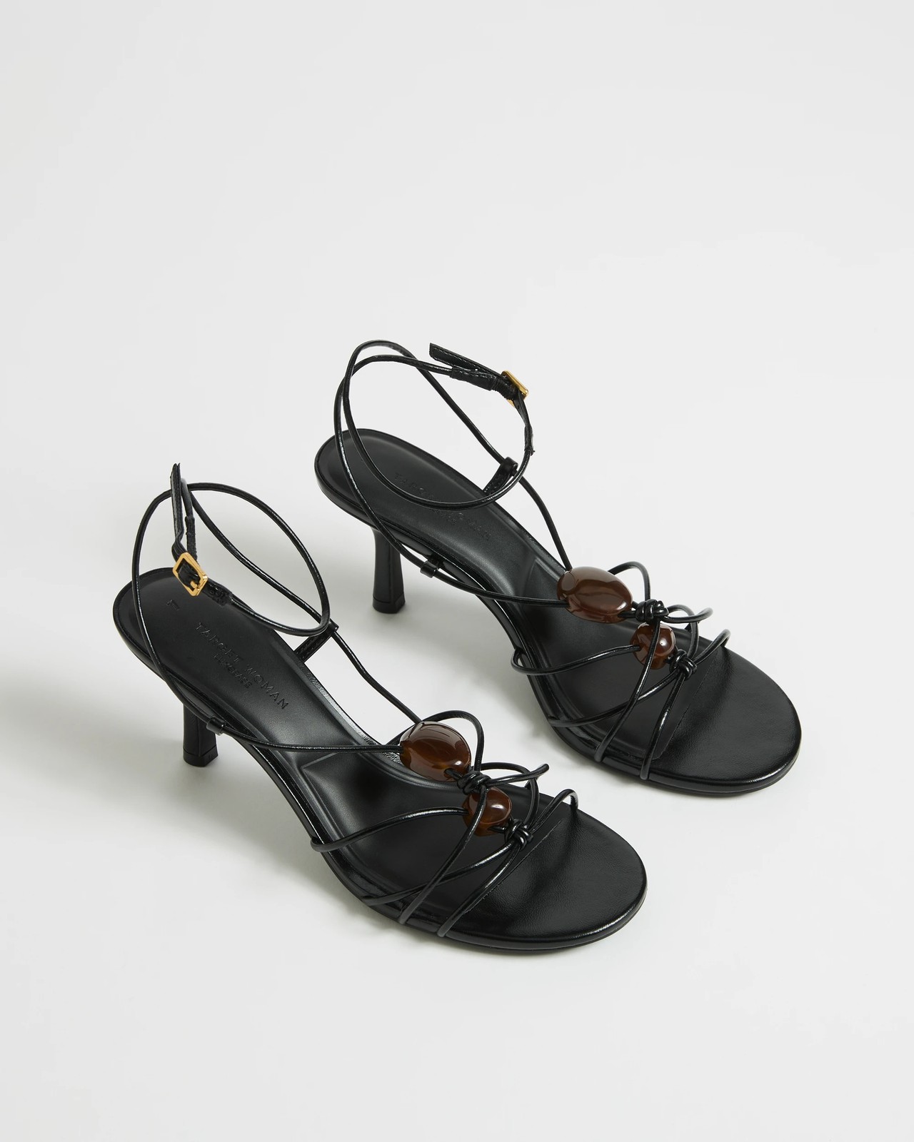 Paddi Strappy Beaded Heels - Black 2 of 3