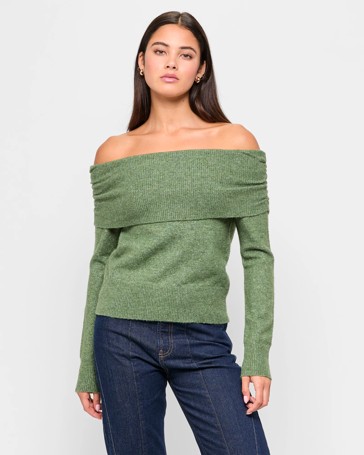 Cozy Off The Shoulder Knit Top - Lily Loves