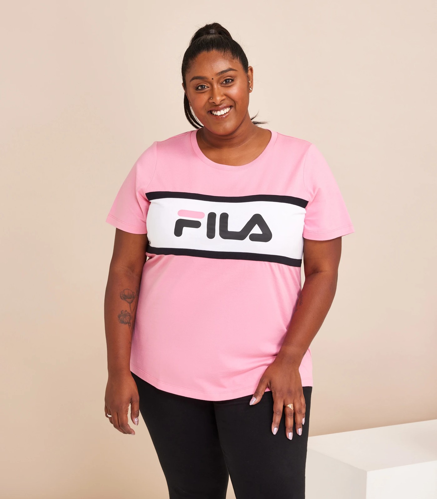 Pink fila shop shirt womens