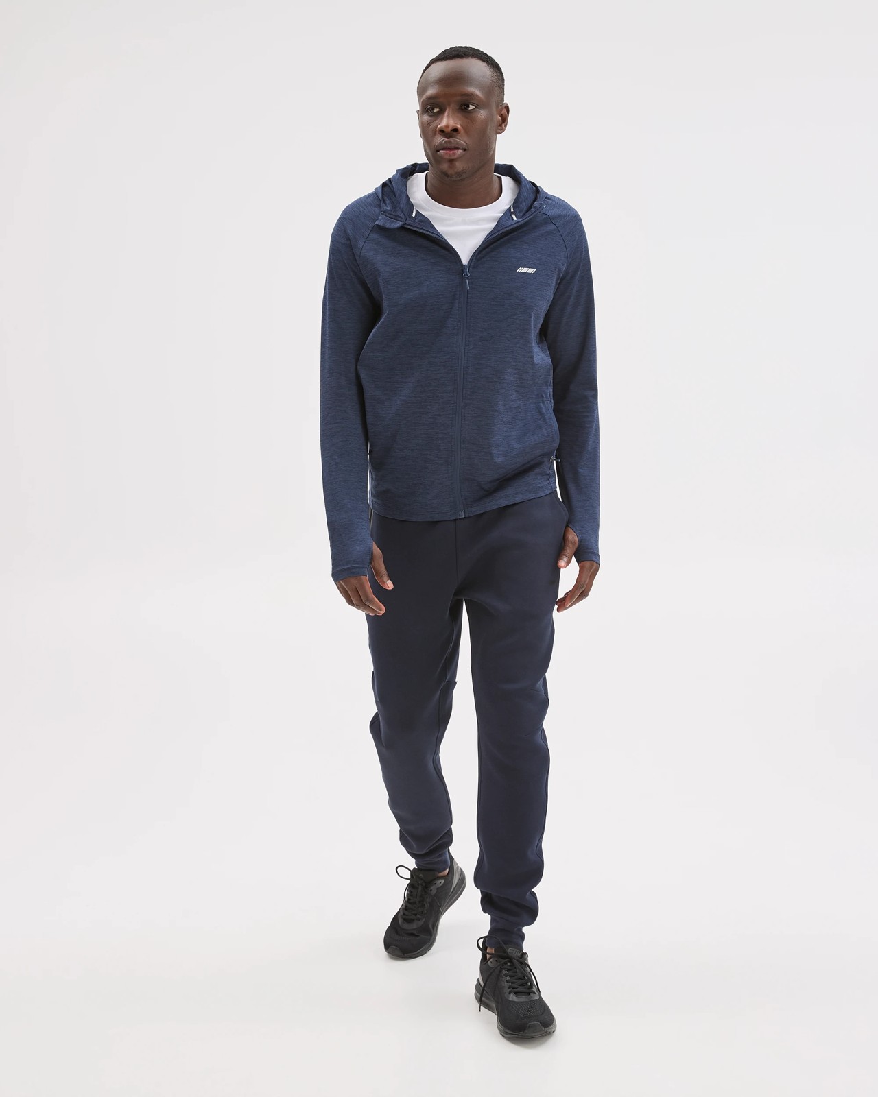Active Panelled Zip Through Hoodie - Navy 2 of 5