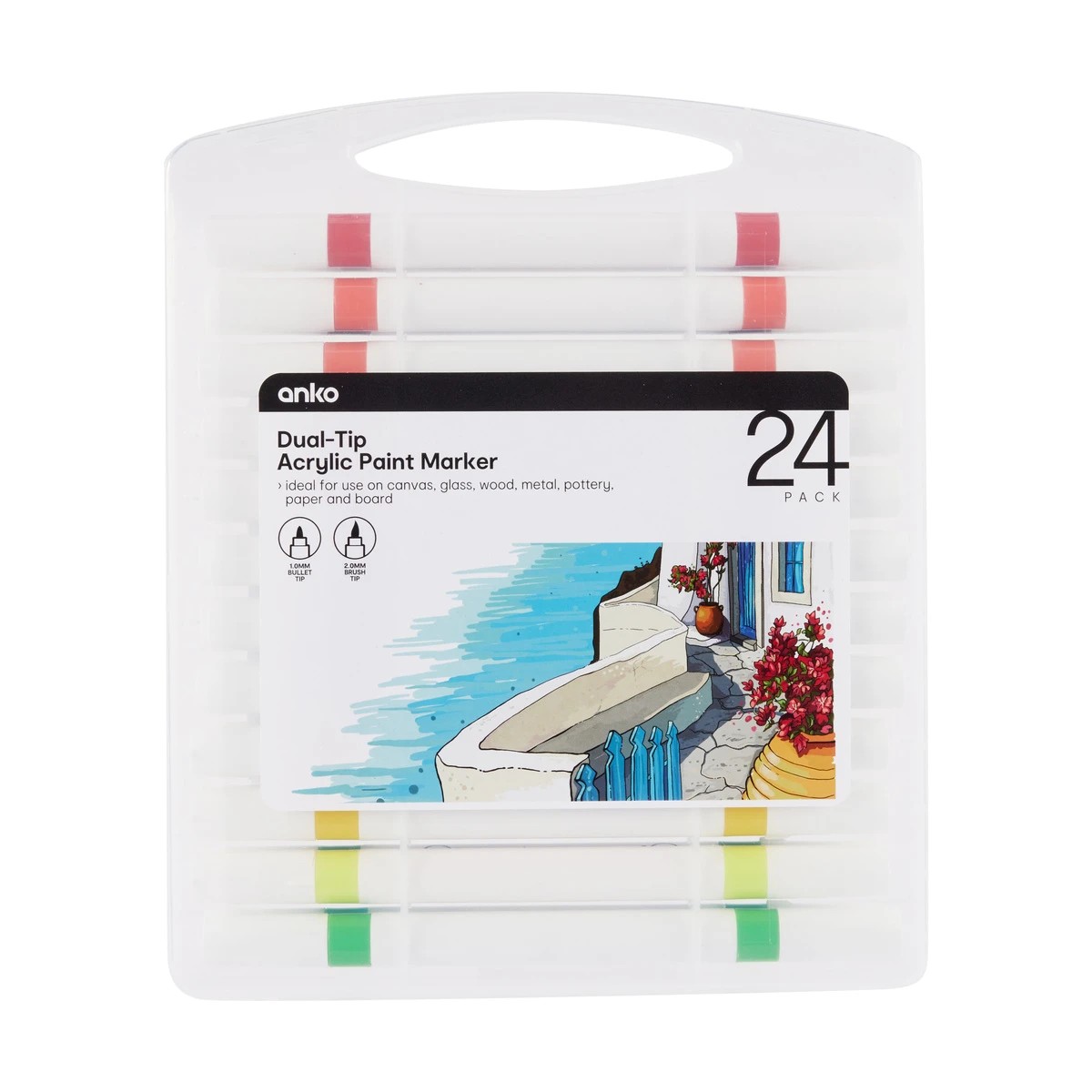 Dual-Tip Acrylic Paint Markers, 24 Pack - Anko 2 of 5