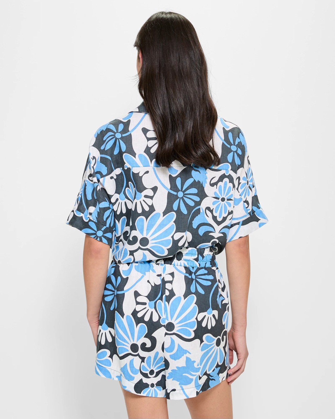 European Linen Printed Pull On Shorts 4 of 5