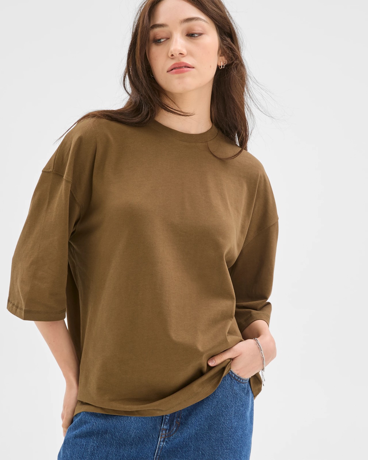 Lily Loves Australian Cotton Oversized T-Shirt - Deep Moss 5 of 6