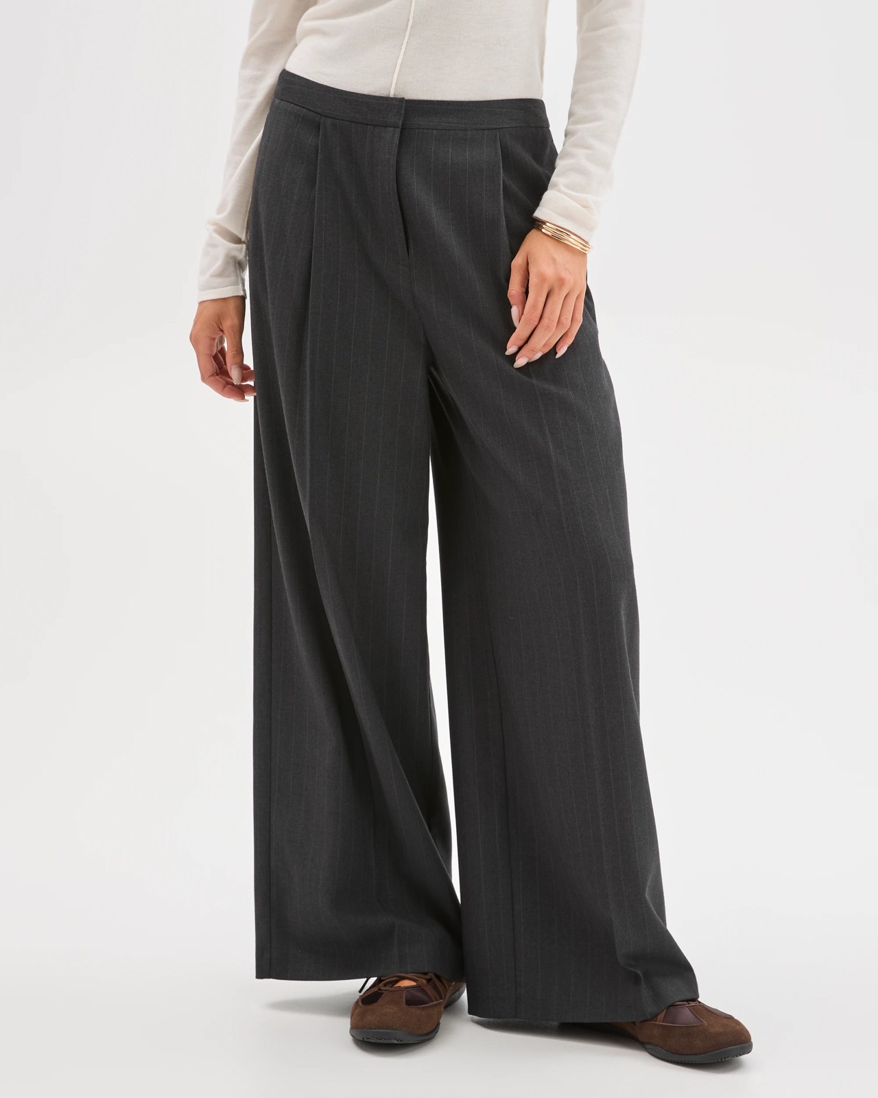 Lily Loves Wide Leg Tailored Pants - Charcoal 5 of 5
