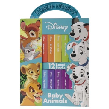 Book and Block: Disney Baby Animals 12 Board Books - Book