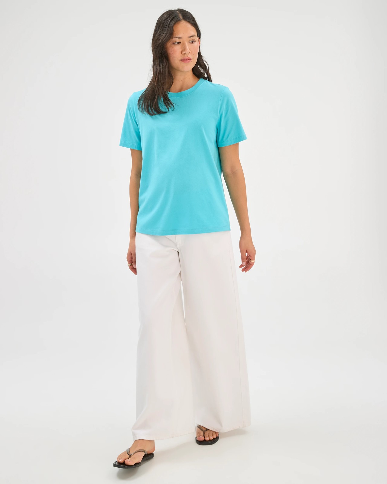 Australian Cotton Classic T-Shirt - Bright Aqua 5 of 5
