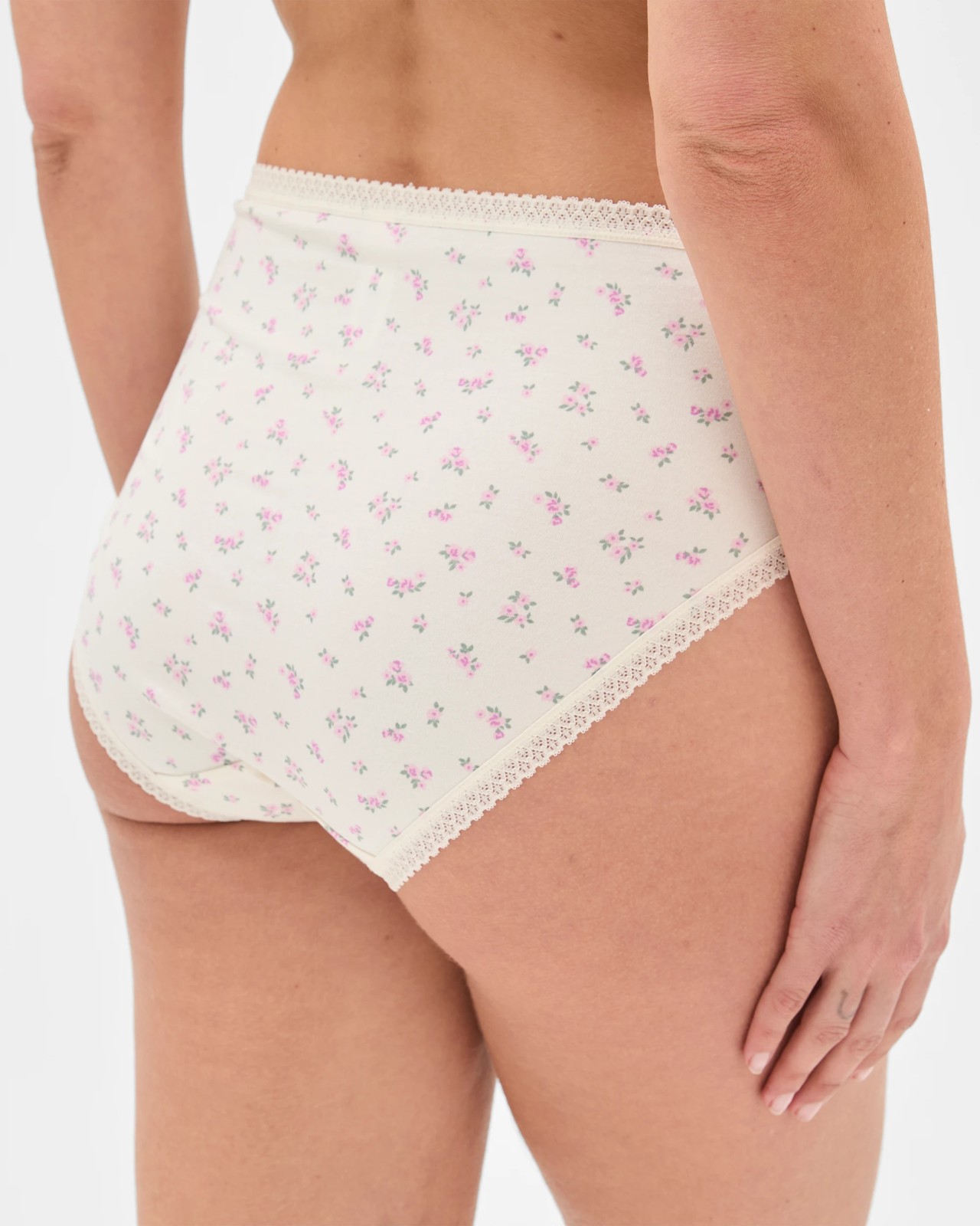 Australian Cotton Blend 5 Pack Elevated Full Briefs - Gardenia/Pink 3 of 4