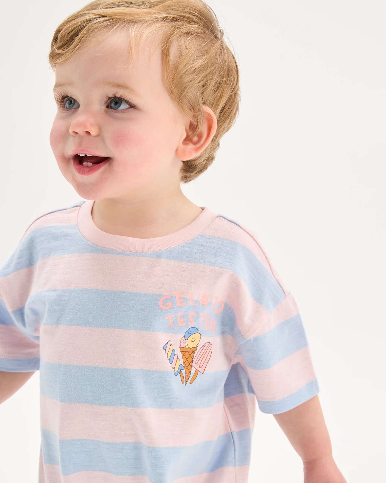 Baby Organic Cotton Slouchy Romper - Pink Tester Stripe 3 of 6