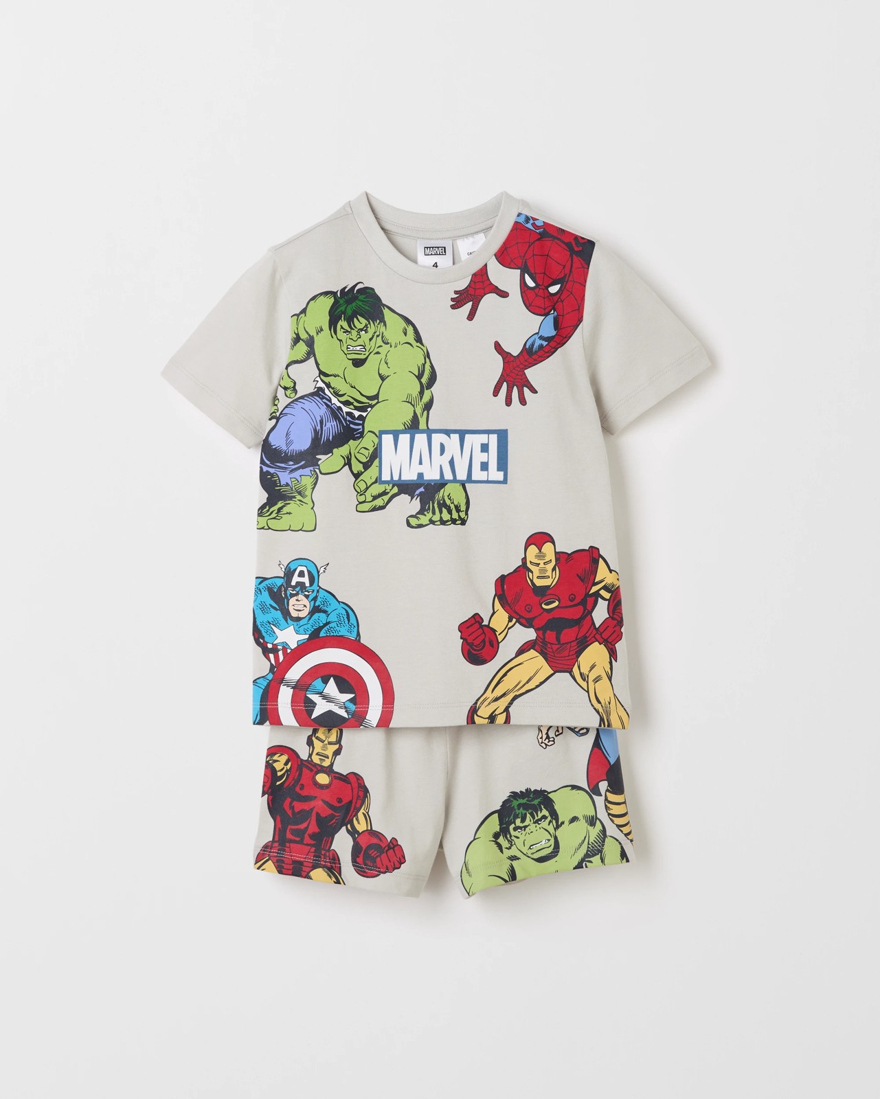 Licensed Disney Organic Cotton 2 Pack Younger Boys Top & Shorts Pyjama Set - Marvel Multi 2 of 5