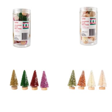 Anko 16 Pack Christmas Craft Mini Trees - Assorted