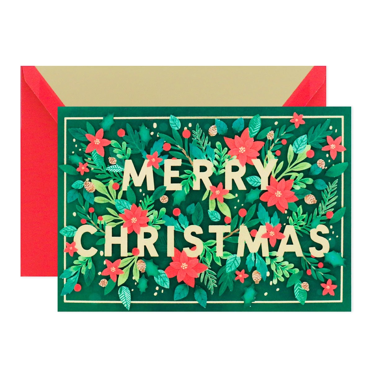 Hallmark Christmas Card - Signature Merry Flora 2 of 3