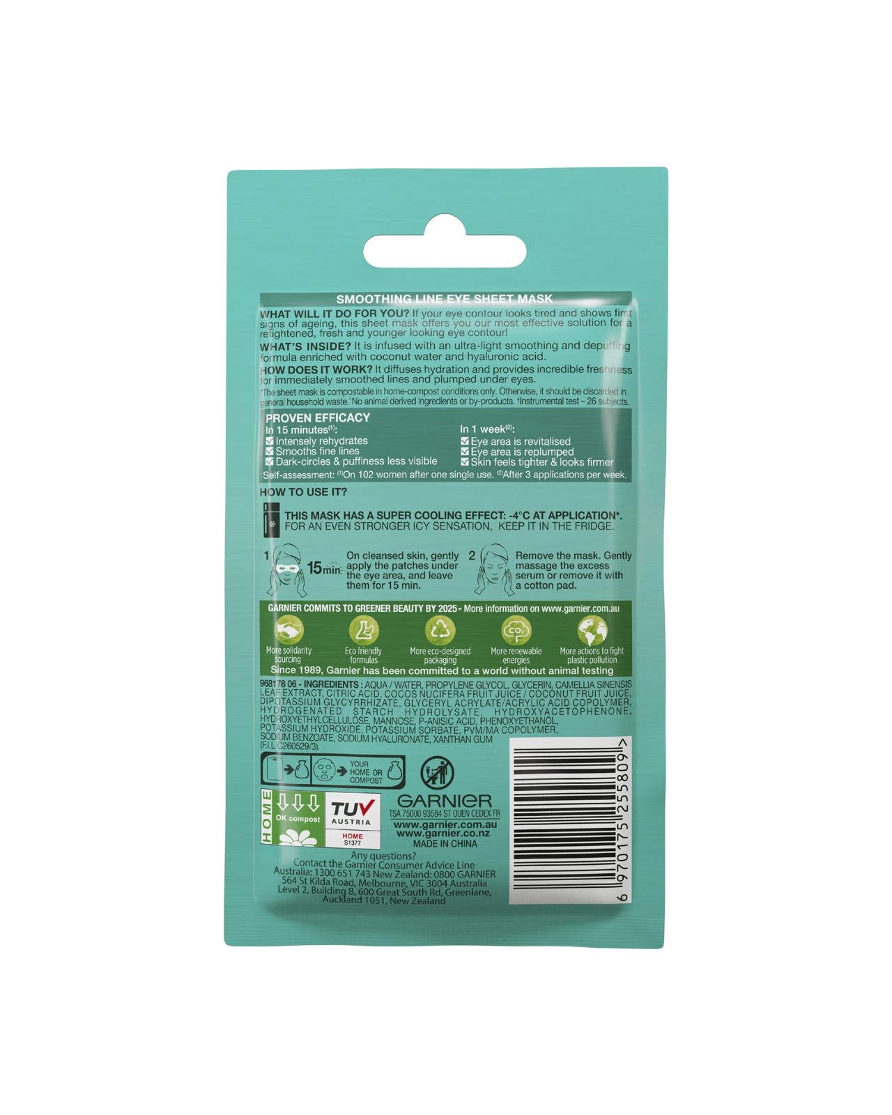 Garnier SkinActive Hydra Bomb Eye Sheet Mask 6g - Hyaluronic Acid and Coconut Water 5 of 6