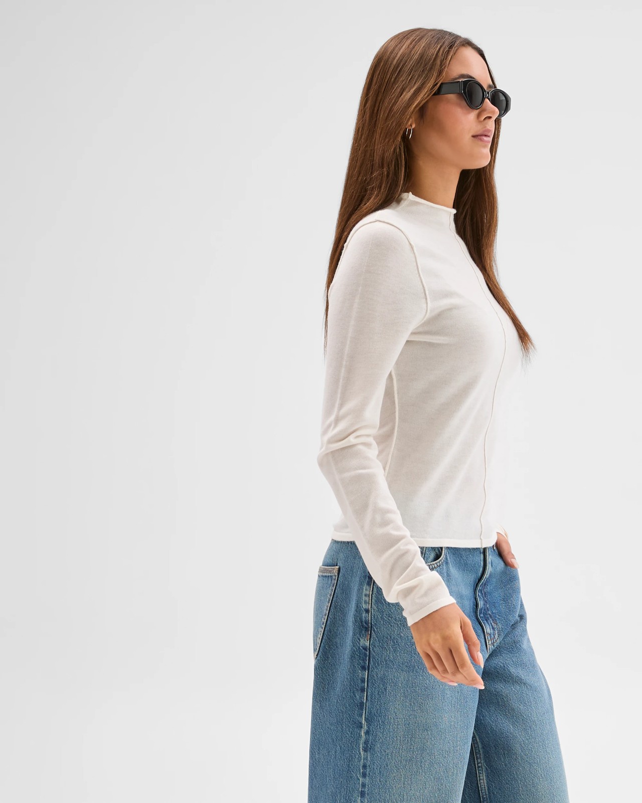 Lily Loves Exposed Seam Skivvy Top - Light Cream 4 of 5