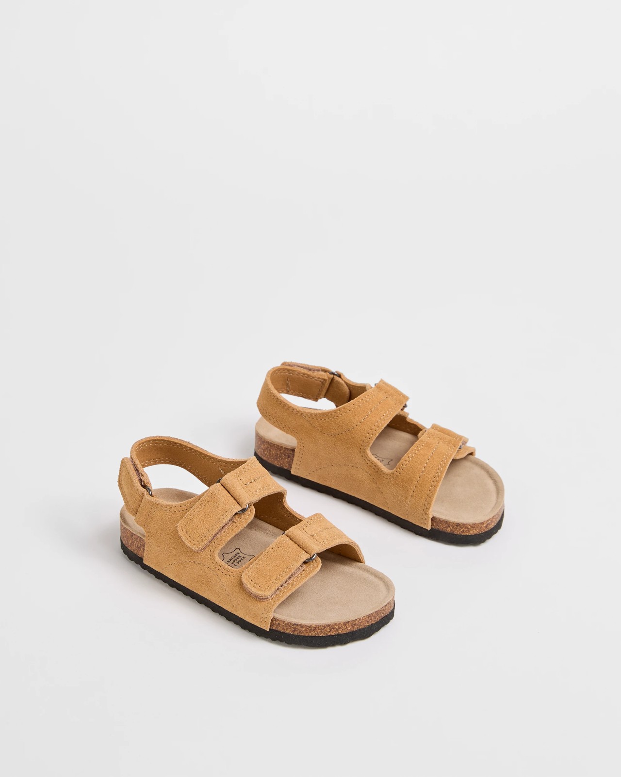Stitch Suede Leather Moulded Cork Sandals - Chestnut 2 of 3