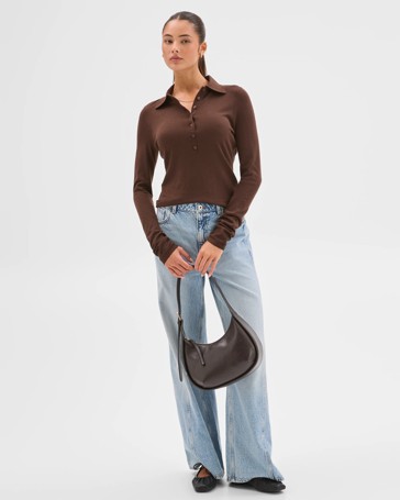 Lily Loves Long Sleeve Knit Polo Top