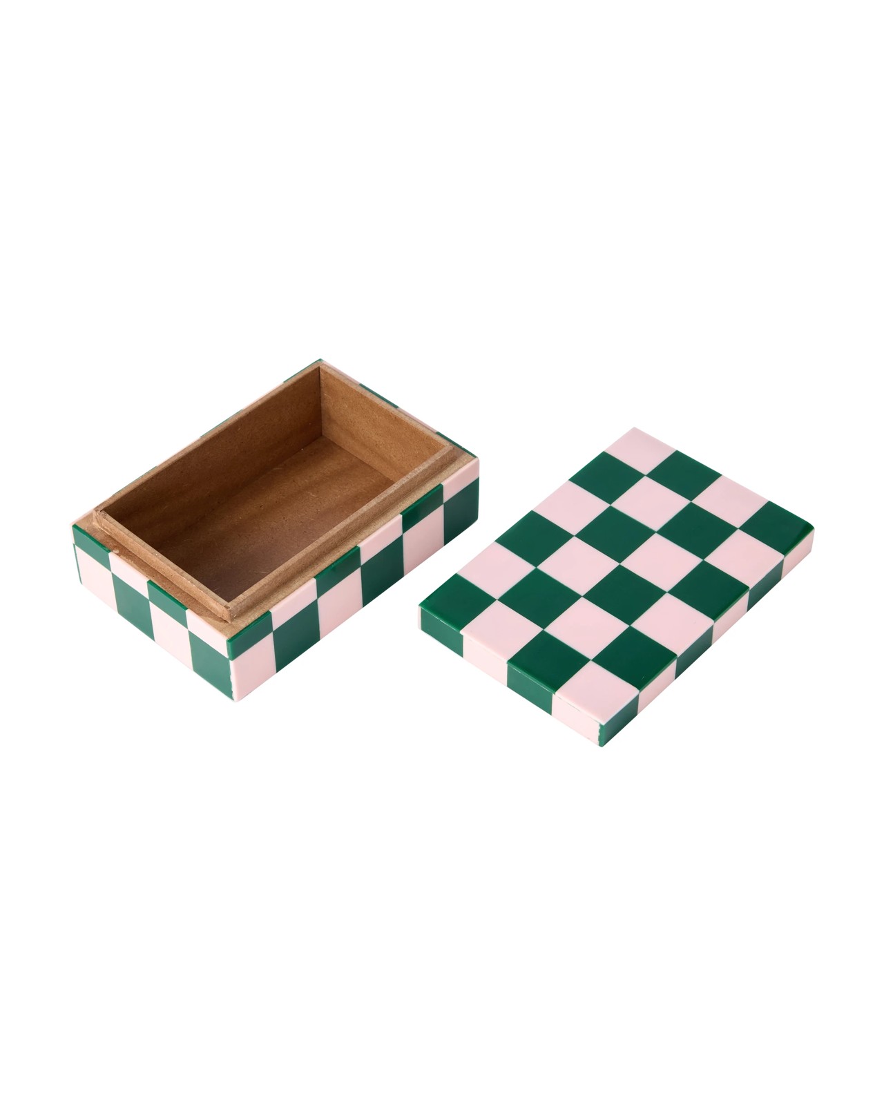 Anko Green and Pink Check Decor Box 3 of 6