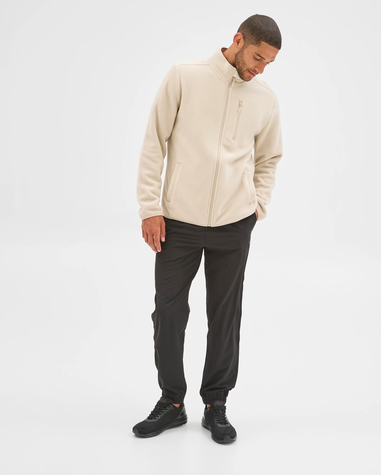 Active Polar Fleece Zip Through Jacket - Ecru 3 of 6