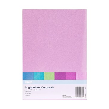 Glitter Cardstock 24 Sheets - Anko
